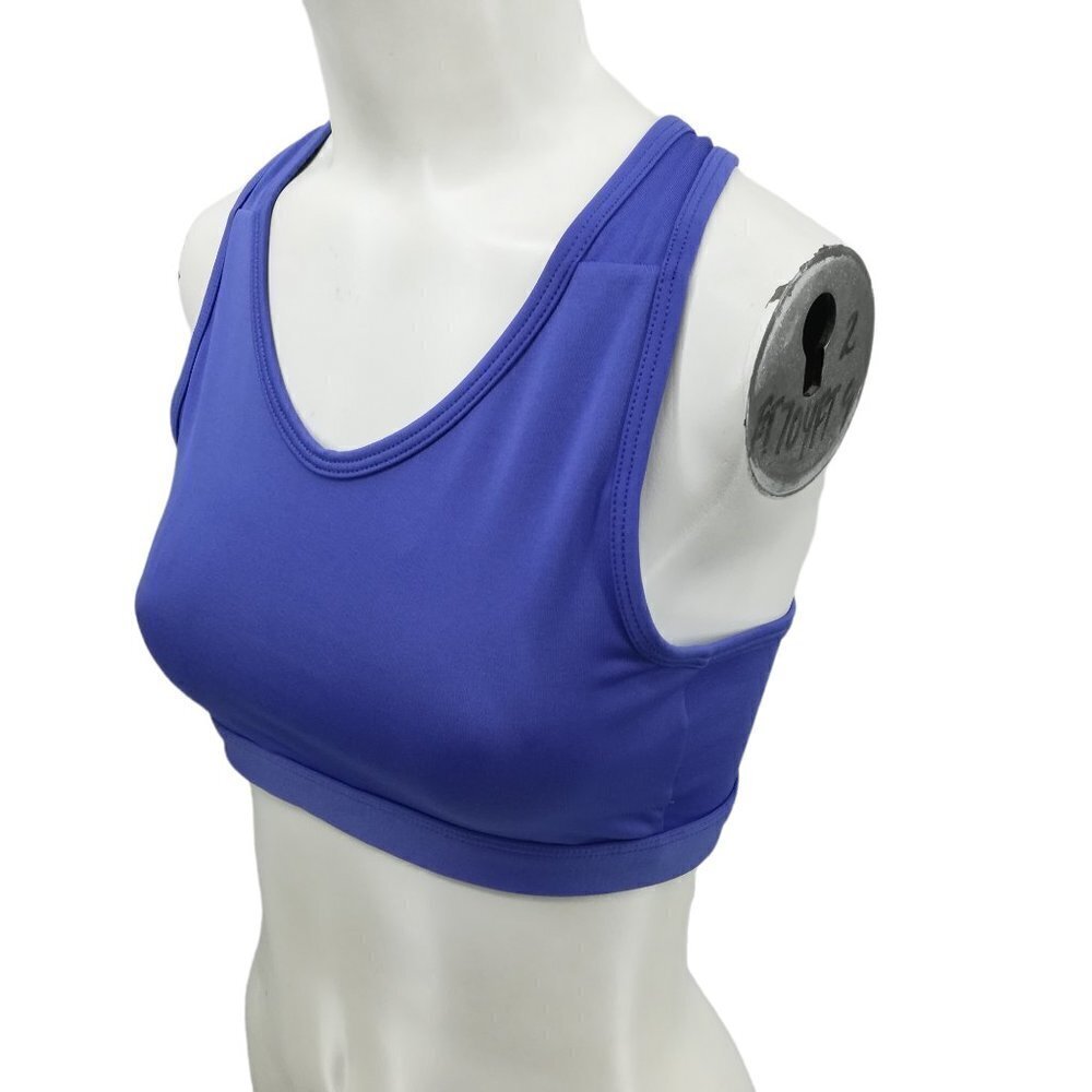 Moving Comfort Pullover Racerback Sports Bra Size M 34BC 36B Periwinkle Blue